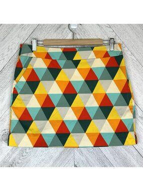 Loudmouth Ladies Golf Skirt Skort Womens Size 10 Multi Color Geometric Print